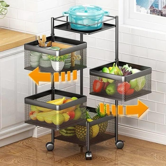4 Layer Square Shape Kitchen Rack -K12
