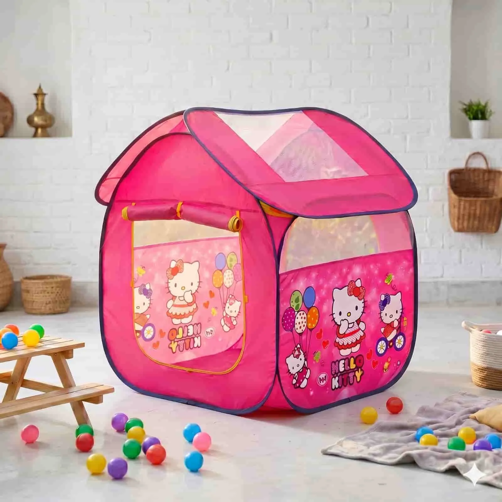 Hello Kitty Kureghor Kids Tent House – 100 Balls Free