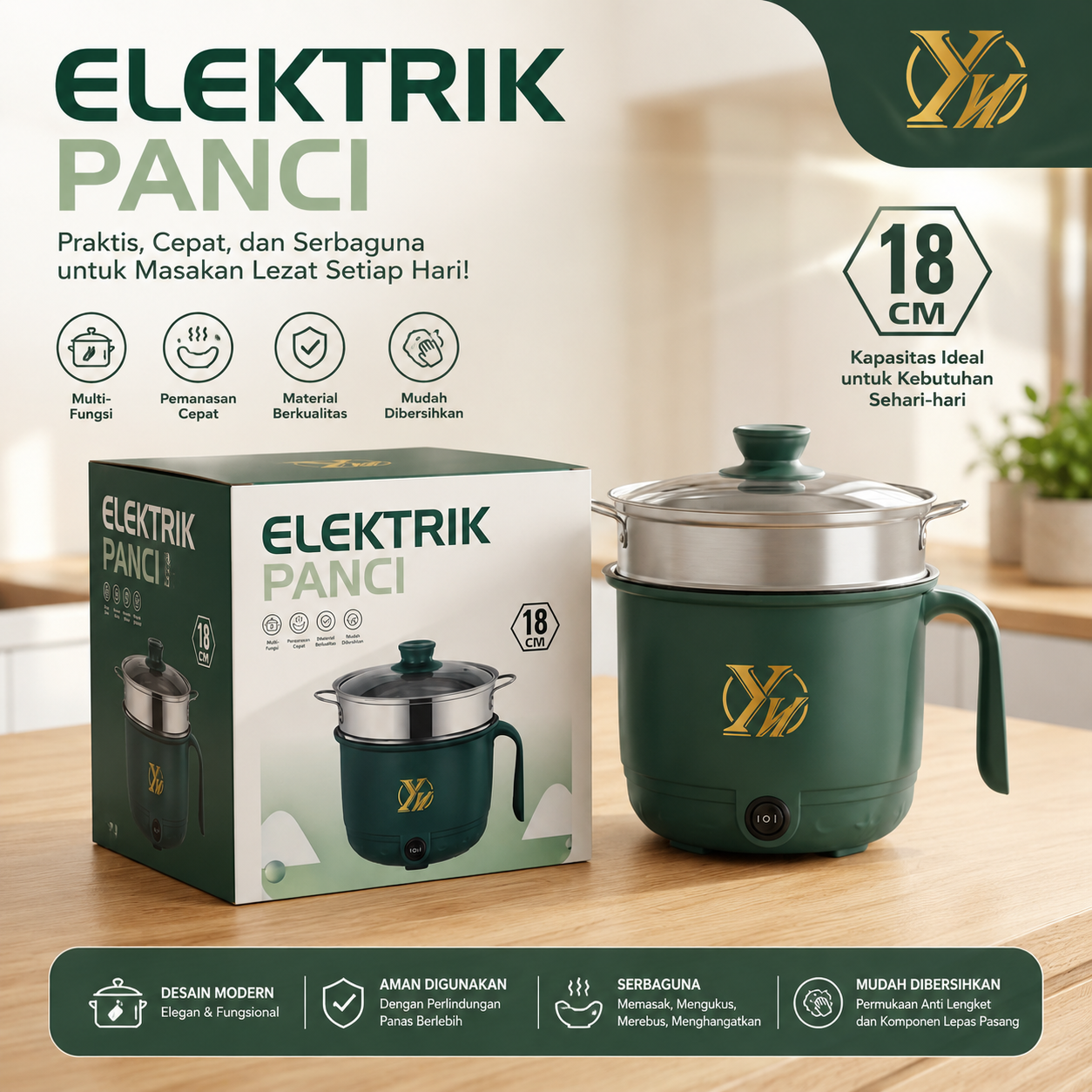 Electric Panci Non-stick Cooking Pot