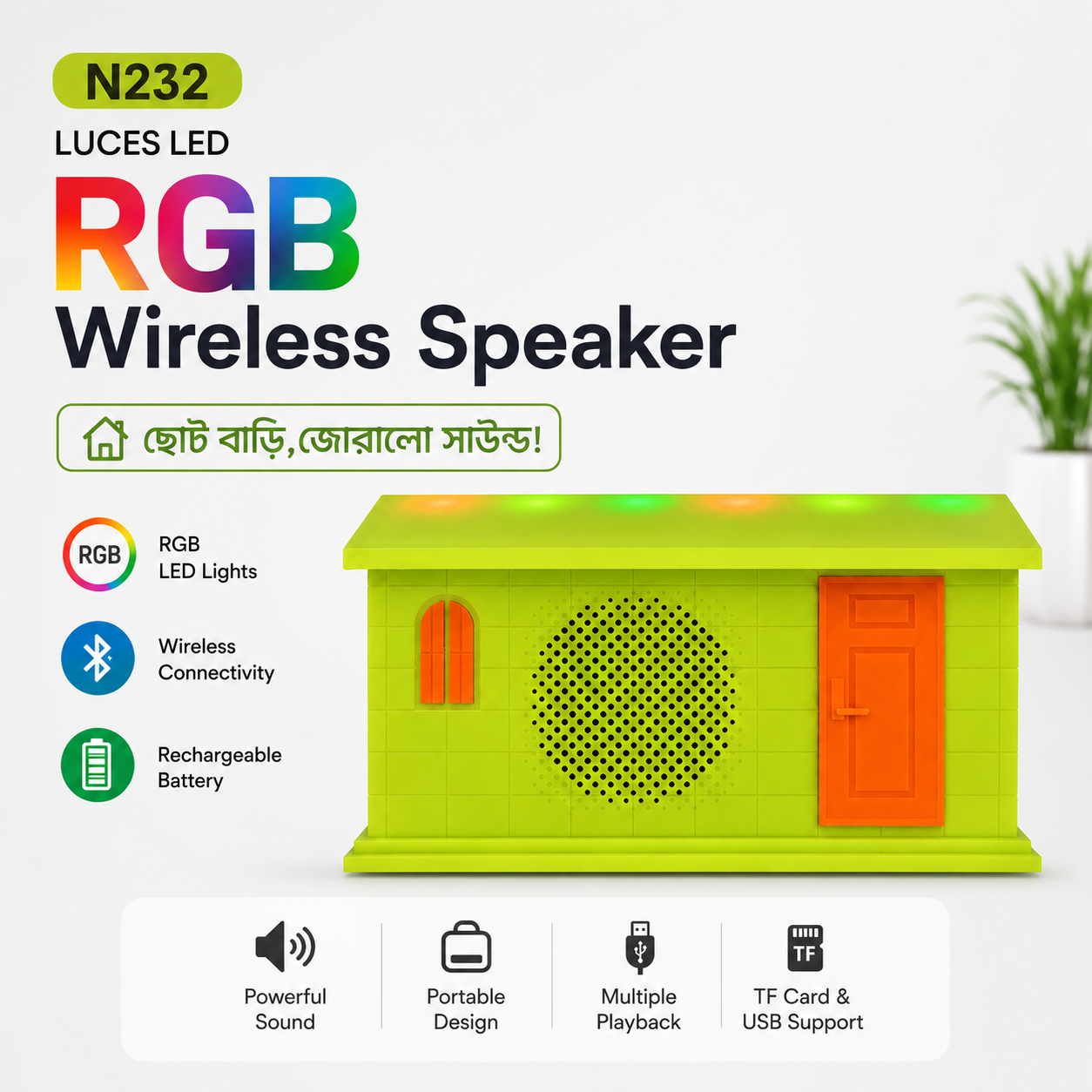 N232 LUCES LED RGB Wireless Speaker
