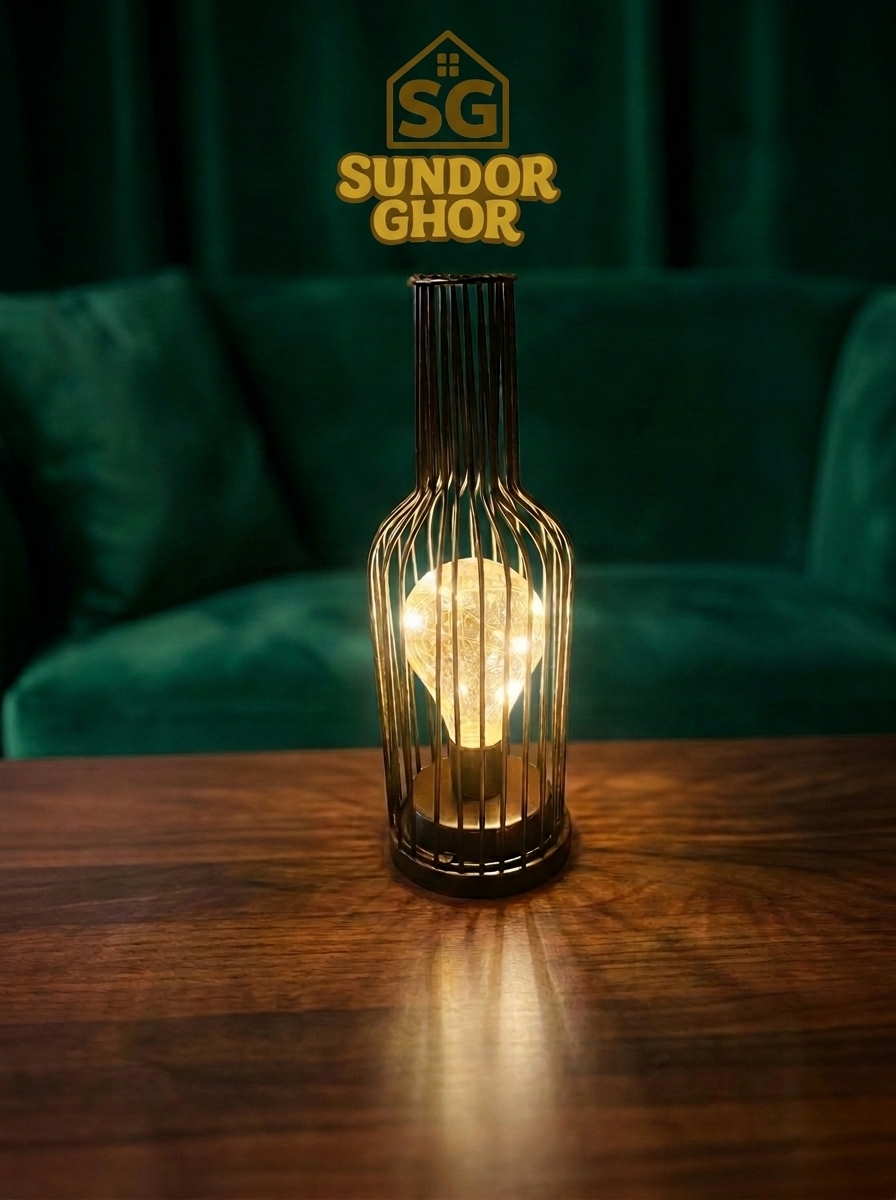 Metal Cage Table Lamp | Modern Black LED Decorative Desk & Bedside Lamp