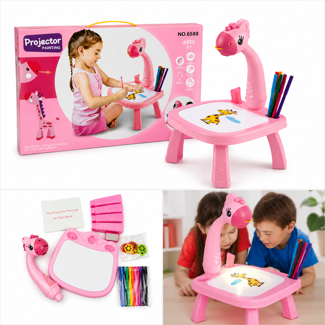Little Hands Drawing Projector Table for Kids | Trace & Draw Educational Art Toy with Light | Safe ABS Doodle Board for Toddlers, Boys & Girls