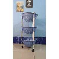 3-Layer Food Storage Rack with Wheels