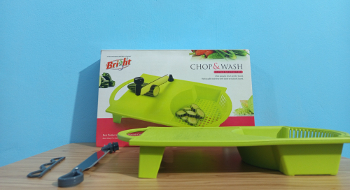 Bright Chop & Wash 14 inch x 9.3 Plastic Chopping Board
